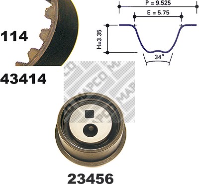 Mapco Zahnriemensatz [Hersteller-Nr. 23416] für Citroën, Peugeot von MAPCO