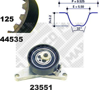 Mapco Zahnriemensatz [Hersteller-Nr. 73535] für Daewoo von MAPCO