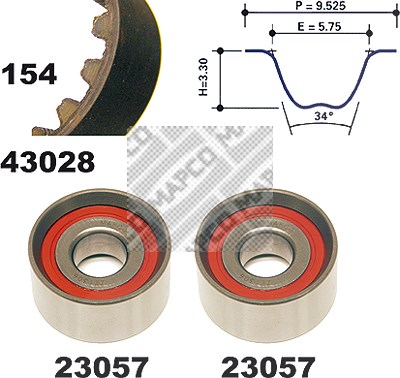 Mapco Zahnriemensatz [Hersteller-Nr. 23028] für Fiat, Opel, Renault, Vauxhall von MAPCO