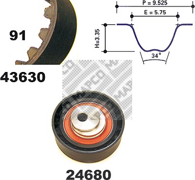 Mapco Zahnriemensatz [Hersteller-Nr. 23636] für Ford von MAPCO