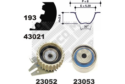 Mapco Zahnriemensatz [Hersteller-Nr. 23021] für Fiat, Lancia von MAPCO