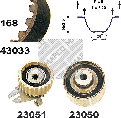 Mapco Zahnriemensatz [Hersteller-Nr. 23033] für Alfa Romeo, Fiat, Lancia von MAPCO