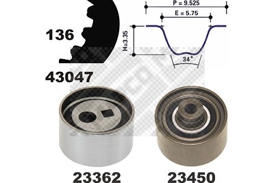 Mapco Zahnriemensatz [Hersteller-Nr. 23435] für Citroën, Fiat, Lancia, Peugeot von MAPCO