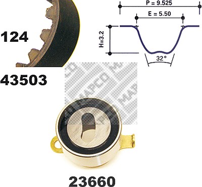 Mapco Zahnriemensatz [Hersteller-Nr. 23503] für Honda, Rover von MAPCO