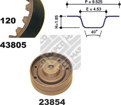 Mapco Zahnriemensatz [Hersteller-Nr. 23805] für Audi, VW von MAPCO