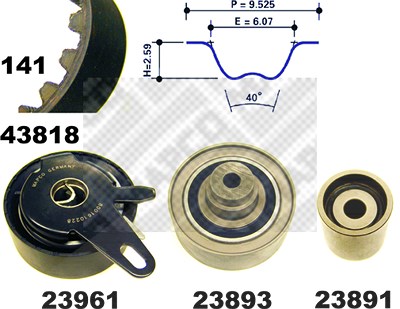 Mapco Zahnriemensatz [Hersteller-Nr. 23818] für VW von MAPCO