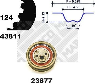 Mapco Zahnriemensatz [Hersteller-Nr. 23825] für Audi, VW von MAPCO