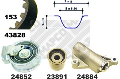 Mapco Zahnriemensatz [Hersteller-Nr. 23840] für Audi von MAPCO