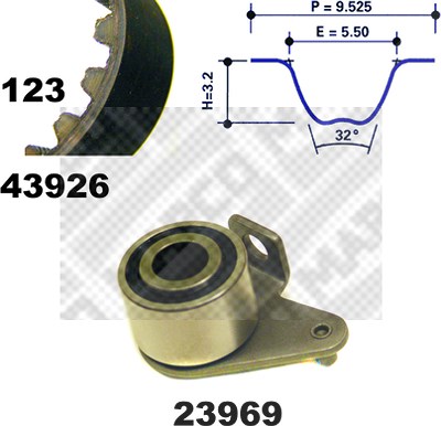 Mapco Zahnriemensatz [Hersteller-Nr. 23926] für Volvo von MAPCO