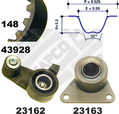 Mapco Zahnriemensatz [Hersteller-Nr. 23928] für Renault, Volvo von MAPCO