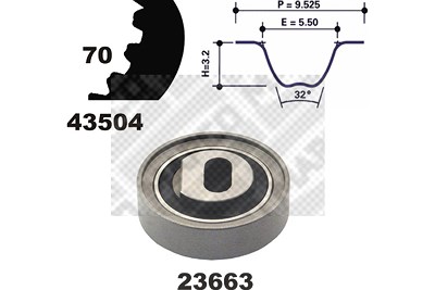 Mapco Zahnriemensatz [Hersteller-Nr. 23504] für Honda, Rover von MAPCO