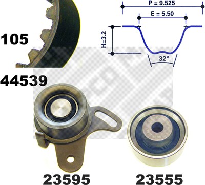 Mapco Zahnriemensatz [Hersteller-Nr. 73539] für Hyundai, Kia von MAPCO