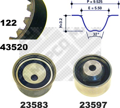 Mapco Zahnriemensatz [Hersteller-Nr. 23520] für Mitsubishi von MAPCO