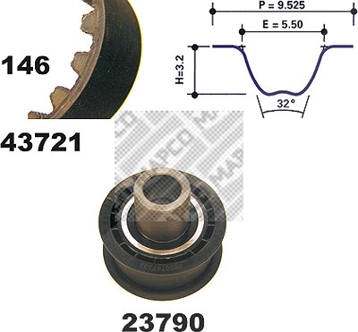 Mapco Zahnriemensatz [Hersteller-Nr. 23721] für Opel von MAPCO