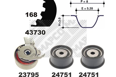 Mapco Zahnriemensatz [Hersteller-Nr. 23730] für Opel, Vauxhall von MAPCO