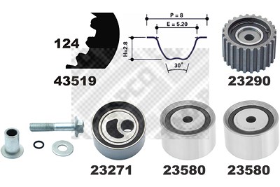 Mapco Zahnriemensatz [Hersteller-Nr. 23521] für Subaru von MAPCO