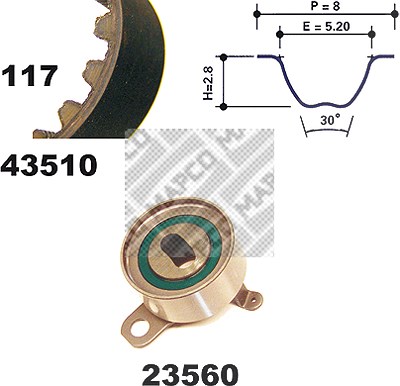 Mapco Zahnriemensatz [Hersteller-Nr. 23510] für Toyota von MAPCO