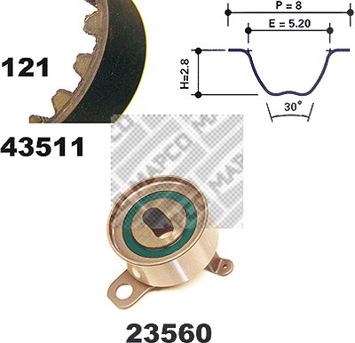 Mapco Zahnriemensatz [Hersteller-Nr. 23511] für Toyota von MAPCO