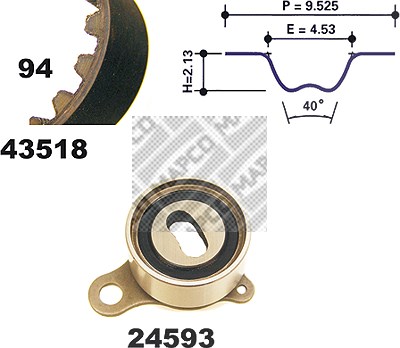 Mapco Zahnriemensatz [Hersteller-Nr. 23518] für Toyota von MAPCO