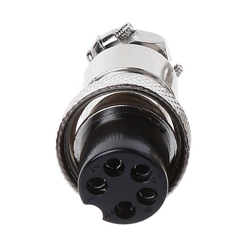 GX16 Aviation Stecker Sockel 5 Pin 16mm Weibliche Drahtplatte Kreisförmiger Stecker Kupferlegierung Inline Kabel Jointer von MARCBUSE