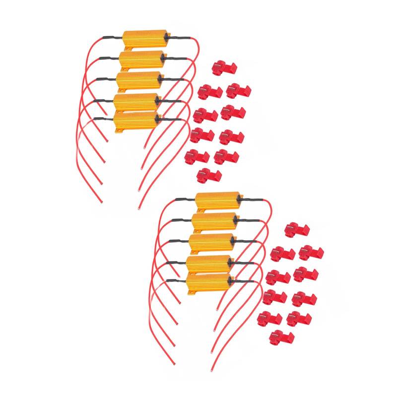 MARCBUSE 6 Ohm 50 W LED-Lastwiderstände reparieren flackernde LED-Blinker oder LED-Kennzeichenbeleuchtung oder Tagfahrlicht, 10 Stück von MARCBUSE