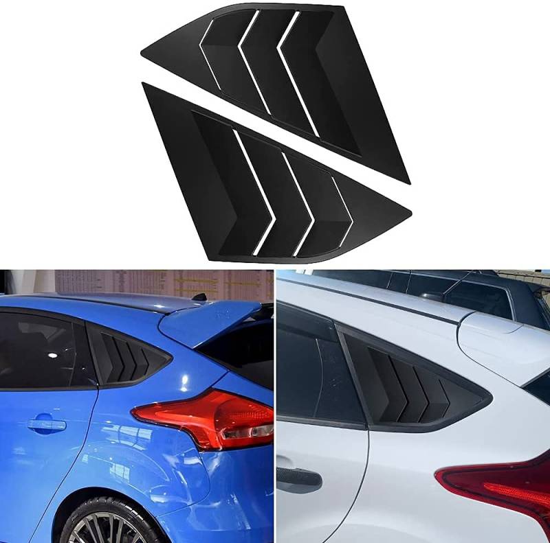 MARCHFA Heckfenster Lamellen kompatibel für Focus ST RS MK3 Schrägheck Lüftungsschlitz Abdeckung Scoop Louver für Focus ST RS MK3 Schrägheck Zubehör (matt schwarz) von MARCHFA