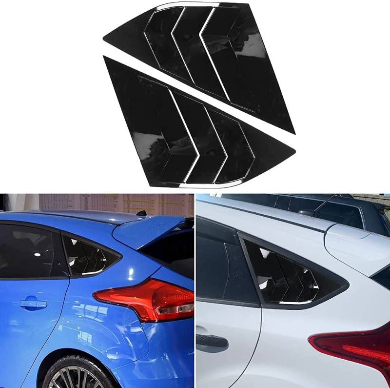 MARCHFA Lamellen für Heckscheibe, kompatibel mit Focus ST RS MK3 Schrägheck 2012–2018 Louver Zubehör (helles Schwarz) von MARCHFA