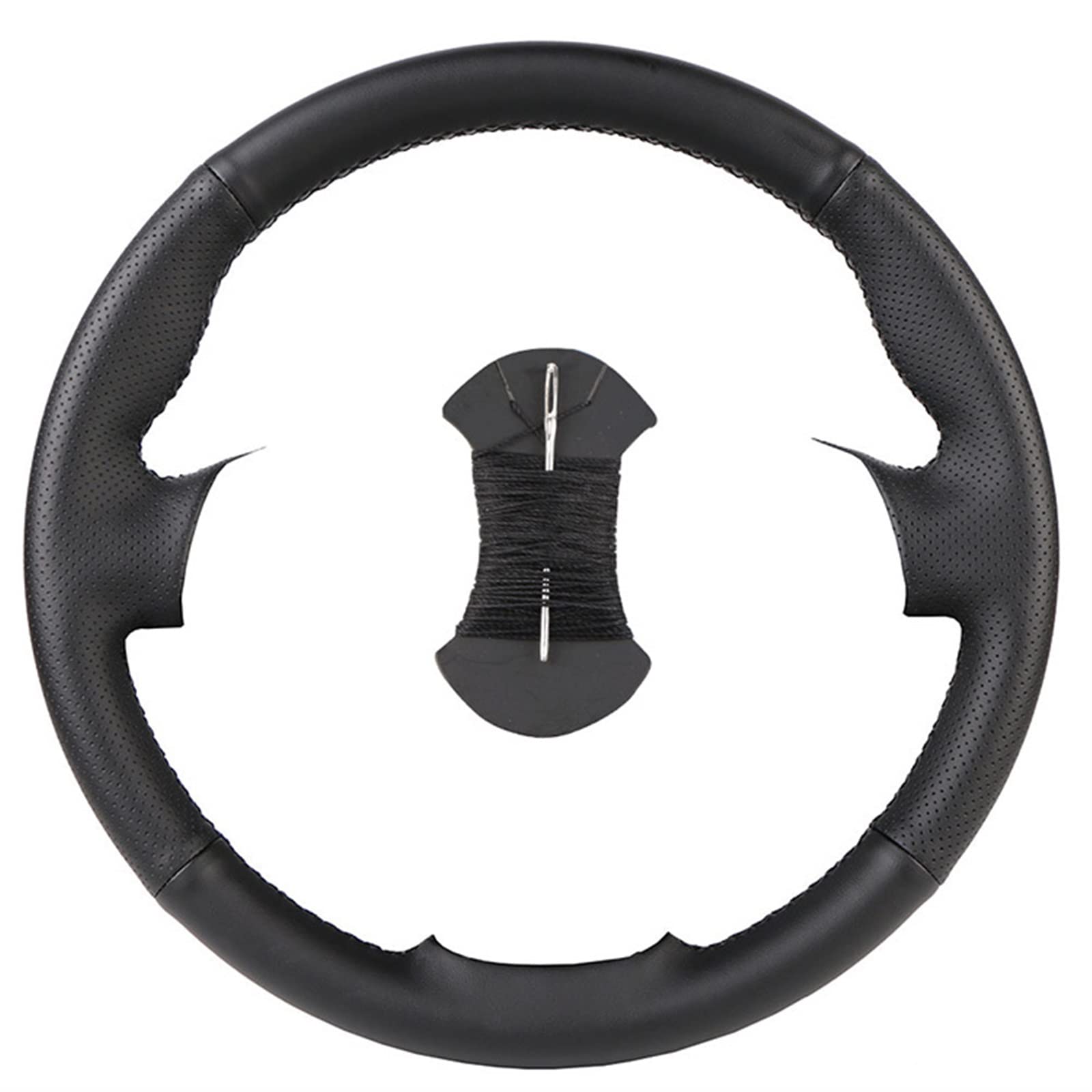 Auto Lenkradbezug Für Citroen Für Berlingo 2008-2016 Für Jumpy 2009-2016 Leder DIY Auto Lenkrad Abdeckung Lenkradhülle (Farbe : Schwarz) von MARQI