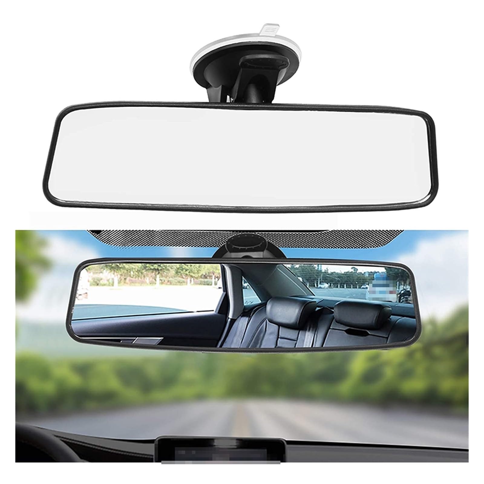 Spiegelglas Ersatz 360 dreht Fahrzeug Auto Auto Innenraum Zubehör Auto Rückspiegel mit Saugnapf verstellbar Ersatzspiegelglas (Farbe : 200x60mm) von MARQI