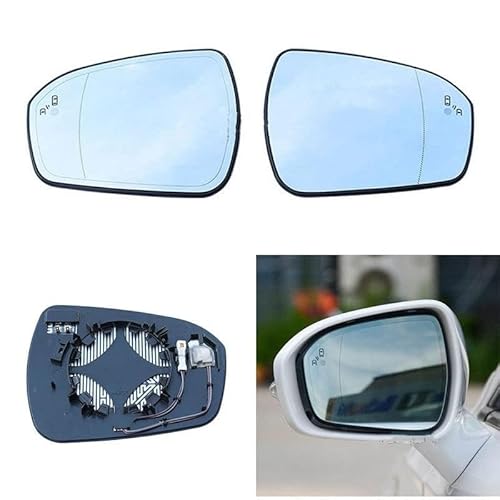 Beheizbar Spiegelglas Geeignet für Ford Mondeo MK5 V CD CE CF 2014-2019 2015 2016 2017 2018, Außenspiegel Verstellbar Geeignet, Fahrerseite Beheizbar Asphärisch mit Trägerplatte,1 Pair von MARUE