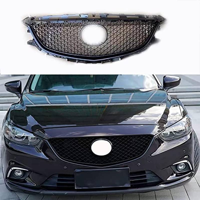 Kühlergrille passend, für Mazda 6 Atenza GJ GL 2014 2015 2016, Auto Frontstoßstangengrill,Vorne Kapuze Kühlergrill Ersatz zubehör von MARUE