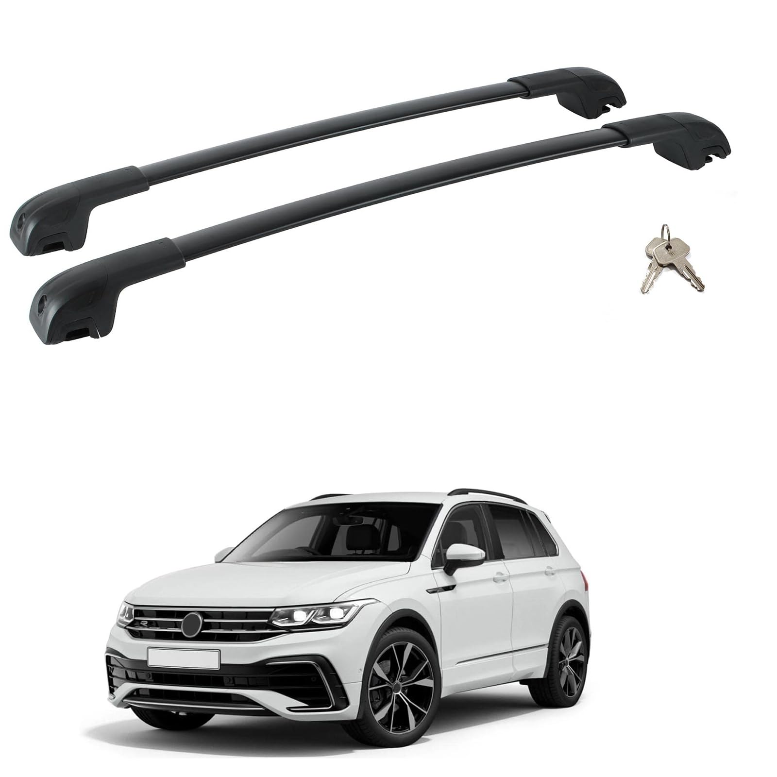 2 Stück Dachträger Relingträger Dachgepäckträger für VW Tiguan 2018-2023, Aluminium Querträger Fahrradträger Dachboxen Dachgepäckablage Auto Zubehör von MARXAN