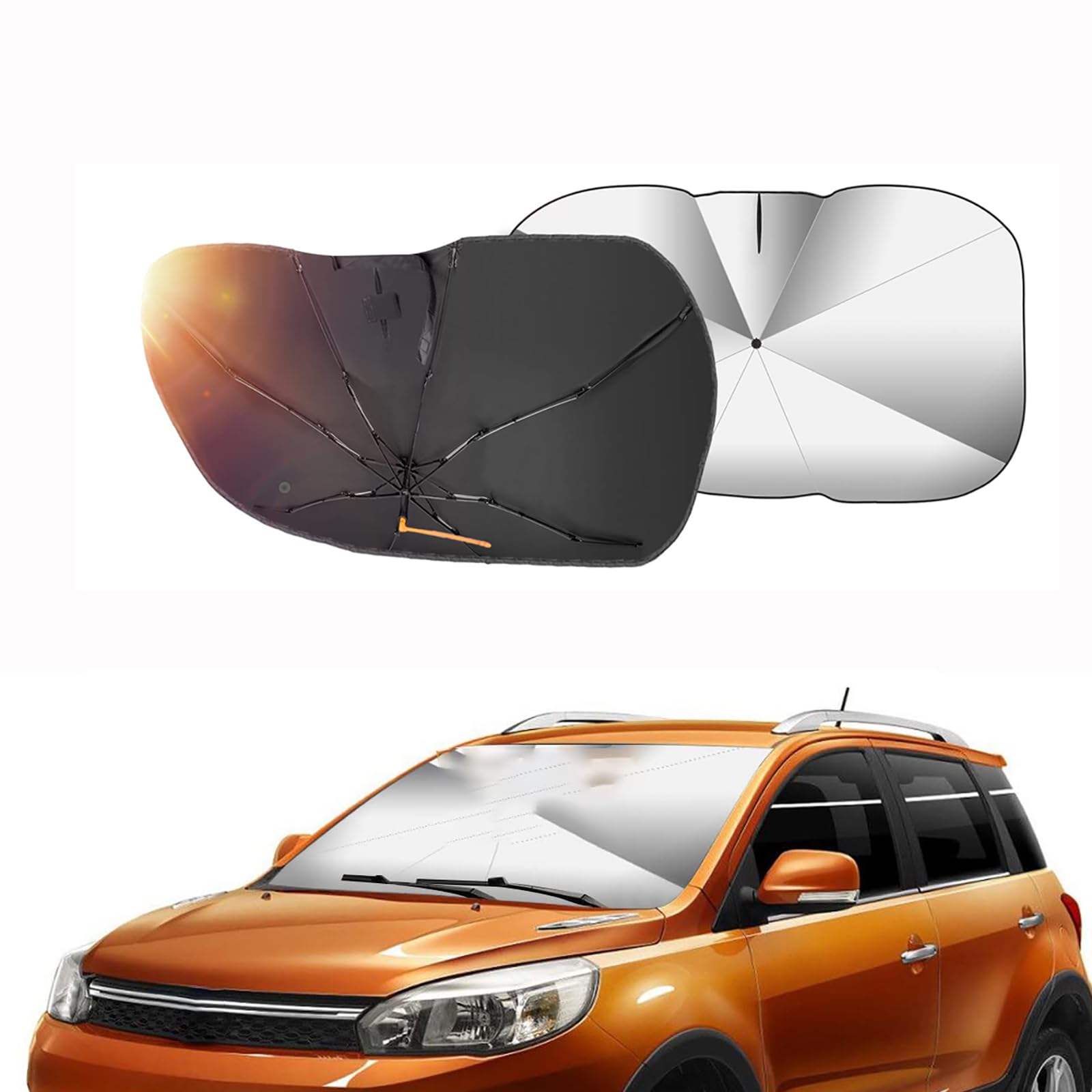 Auto Sonnenschutz Frontscheibe Für Citroen C4 Picasso 5 Seat 2010-2015, Faltbarer Sonnenschirm Frontscheibe 360° Drehbar Windschutzscheibe Sonnenschirm Sonnenschutz UV-Schutz Autozubehör von MARXAN