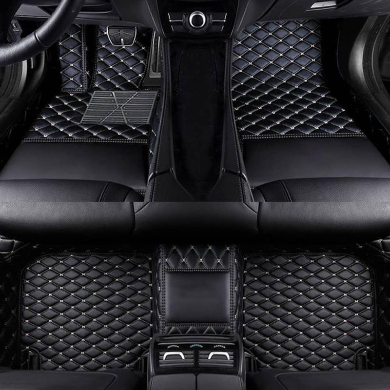All Inclusive Stil Auto Fußmatten für Audi A4 B9 sedan 2016-2019,Allwetter wasserdichte rutschfeste Auto Fussmatten,Black beige von MASDHNOS