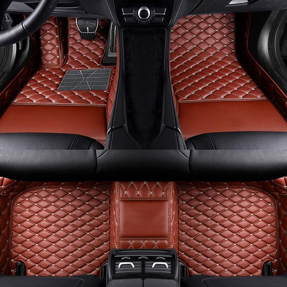 All Inclusive Stil Auto Fußmatten für Audi RS4 B8 Avant 2013-2016,Allwetter wasserdichte rutschfeste Auto Fussmatten,Brown von MASDHNOS