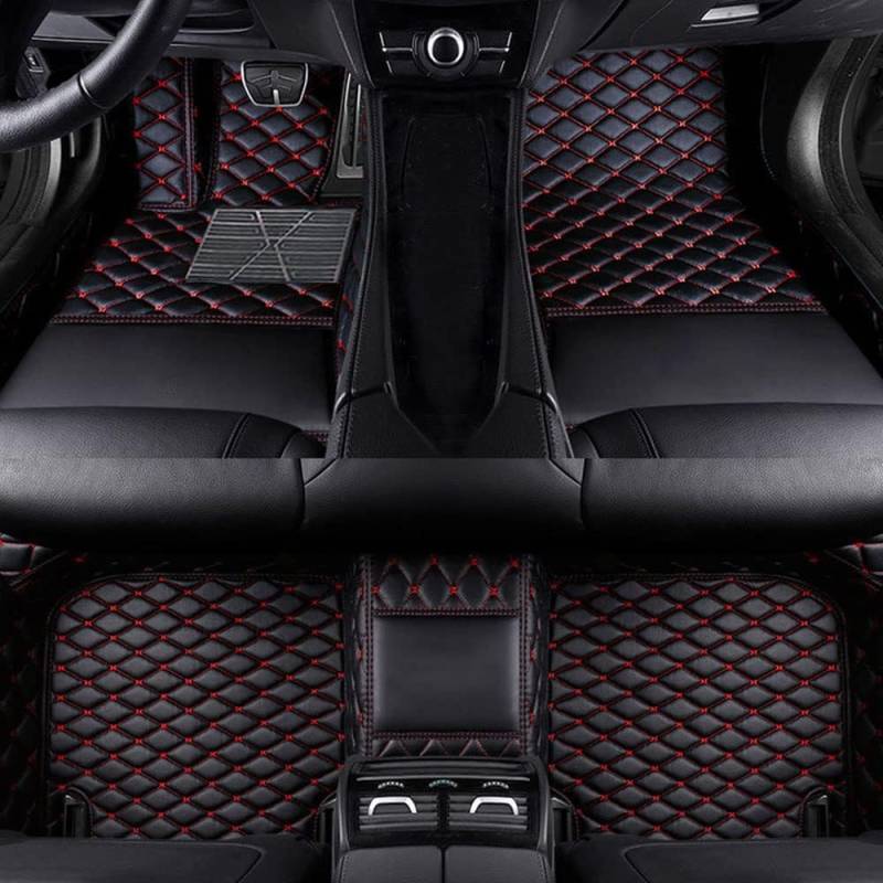 All Inclusive Stil Auto Fußmatten für BMW X2 F39 2018-2022,Allwetter wasserdichte rutschfeste Auto Fussmatten,Black red von MASDHNOS