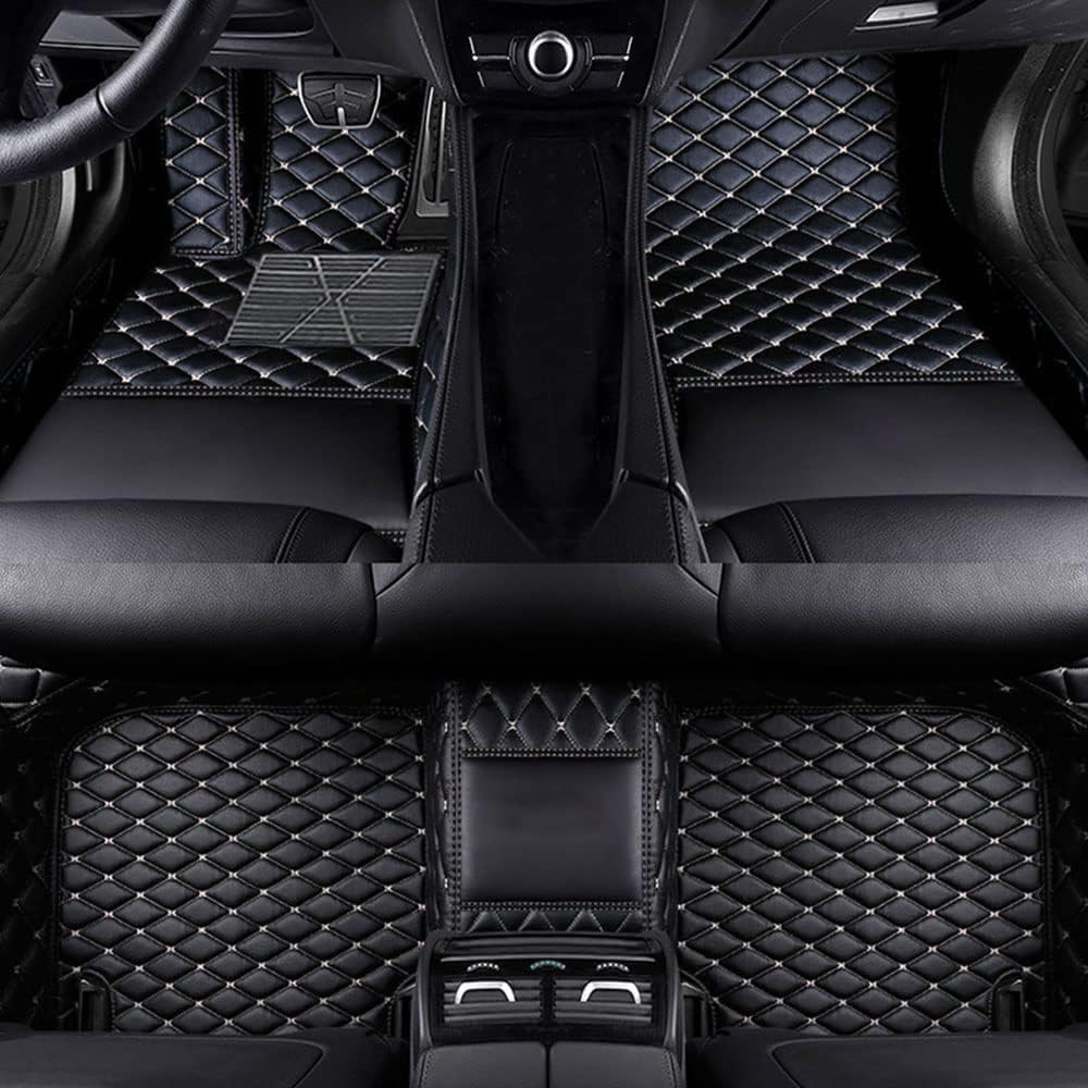 All Inclusive Stil Auto Fußmatten für BMW X5 E70 (5seats) 2008-2013,Allwetter wasserdichte rutschfeste Auto Fussmatten,Black beige von MASDHNOS