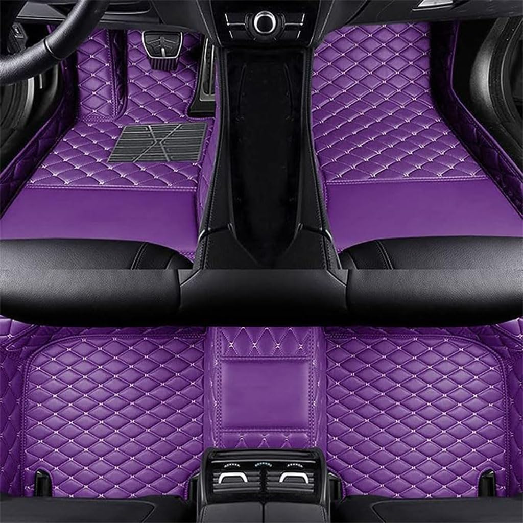 All Inclusive Stil Auto Fußmatten für Cadillac Escalade (7Seats) 2017-2018,Allwetter wasserdichte rutschfeste Auto Fussmatten,Purple von MASDHNOS