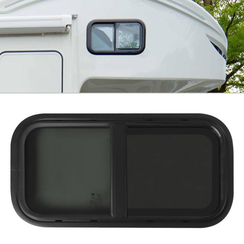 ahxyd - Schwarz Wohnmobil-Fenster,600 x 300 cm Wohnmobil Caravan Seiten Fenster Schiebefenster Wohnwagenfenster Insektenschutz mit Bildschirm für Wohnmobile,Anhänger,Pickups,Modifizierte Fahrzeuge von MASHANGFU