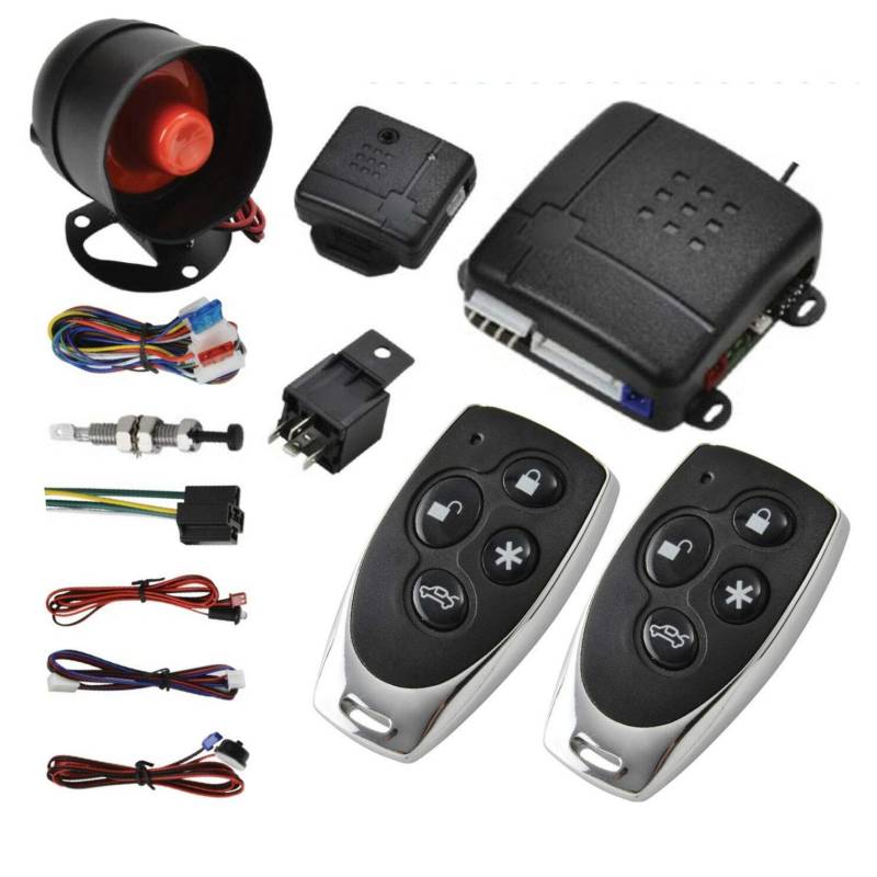 MASO Stil 12 Auto-Zentralverriegelung Universal Auto Remote Central Kit Fahrzeugtürschloss mit Stoßsensor + Contorl Box + 2 Ersatz-Fernbedienungen für Auto-Zentralverriegelung von MASO