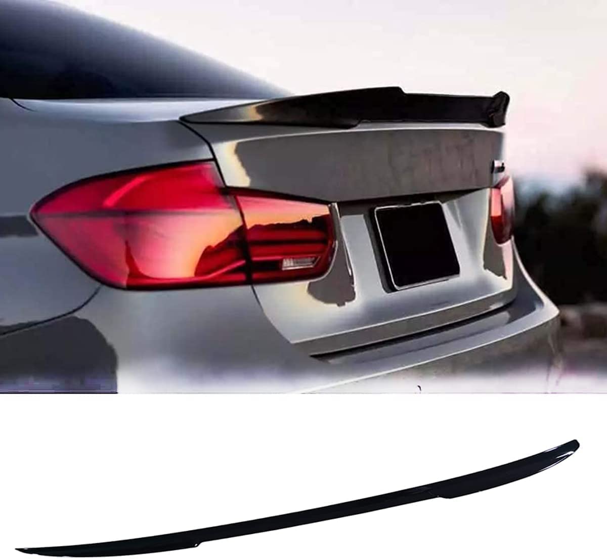 Auto Hinten Kofferraum Spoiler für BMW Series 5 Sedan F10 E60 E39 E34,Auto Flügel Spoiler Auto Styling Zubehör,Bright Black von MATCOY