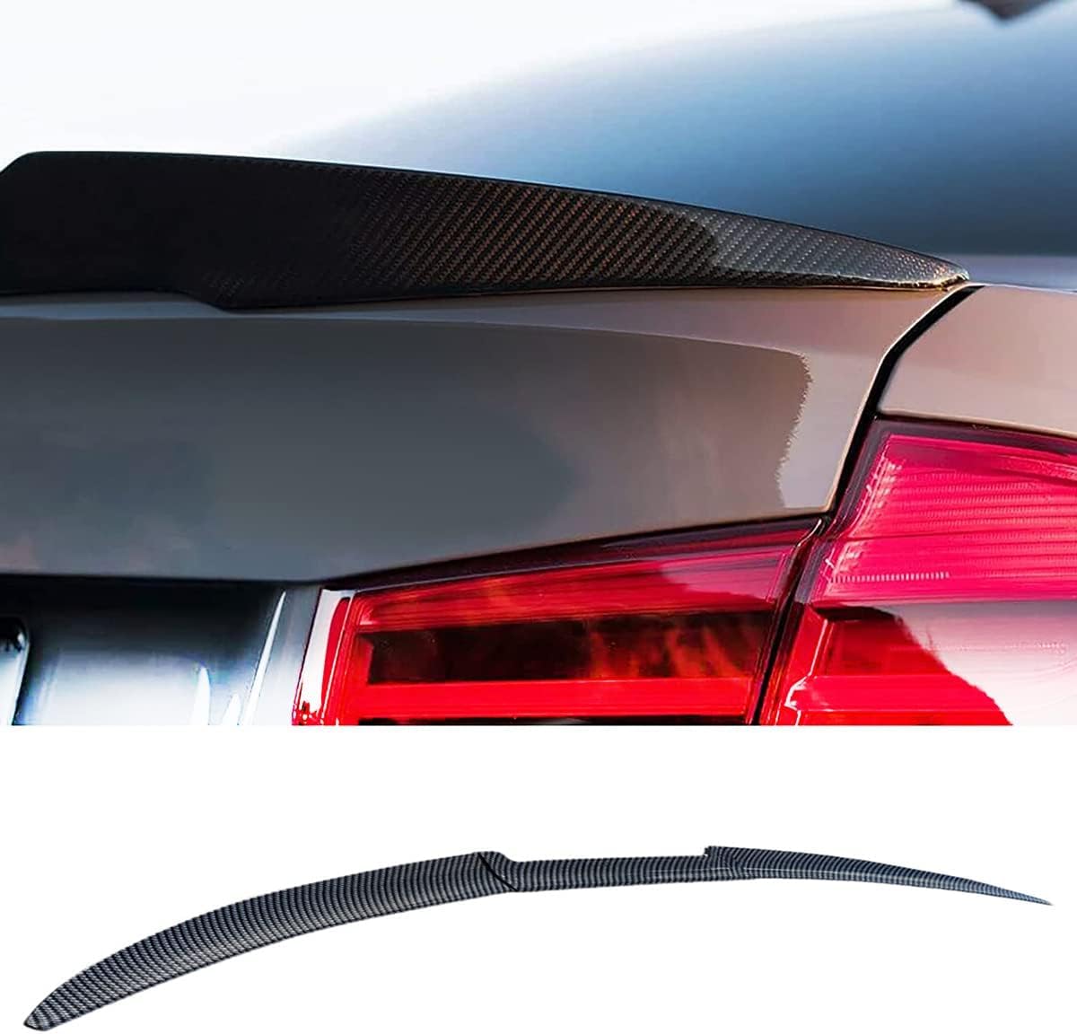 Auto Hinten Kofferraum Spoiler für BMW Series 5 Sedan F10 E60 E39 E34,Auto Flügel Spoiler Auto Styling Zubehör,Carbon Fiber Color von MATCOY