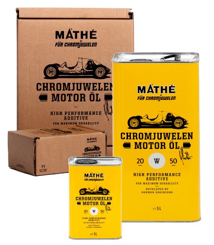 MATHÉ Chromjuwelen Motor Öl 20W-50 (5,0 l + 1,0 l) - Mild legiertes mineralisches Motorenöl für Old- und Youngtimer - High Performance Oldtimer-Motoröl mit optimalen Verschleiß- und Korrosionsschutz von MATHY