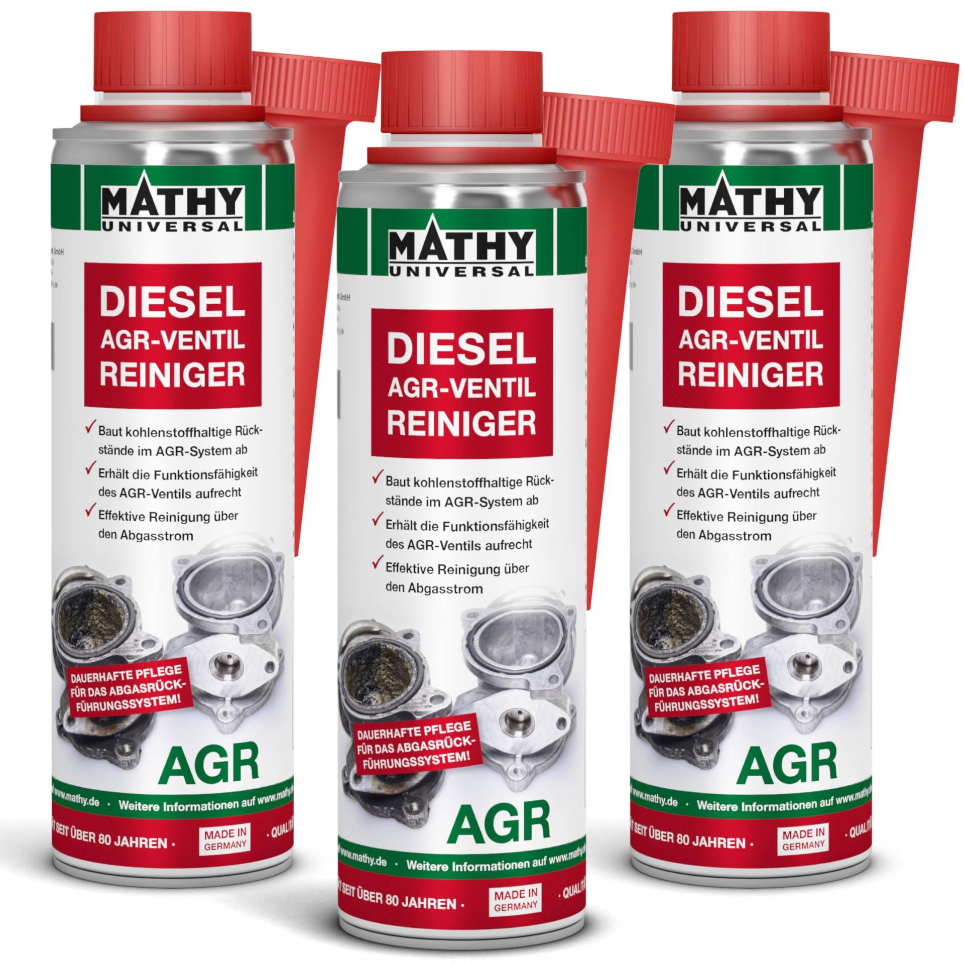 MATHY-AGR Reiniger Diesel (3 x 300 ml) – hochwirksamer Diesel Systemreiniger für Dieselmotoren mit AGR Ventil - AGR Reiniger - Diesel Additiv von MATHY