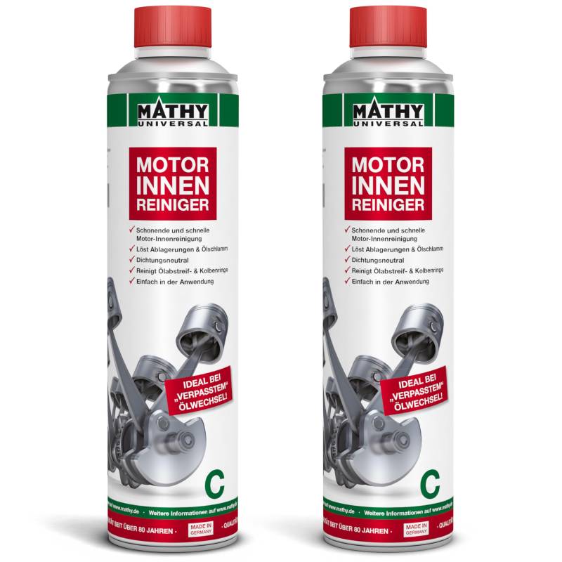 MATHY-C Motor-Innenreiniger (2 x 400 ml) - Motorspülung und Motor Innenreinigung für Diesel und Benzin Motoren - Motorreiniger Dichtungsneutral von MATHY