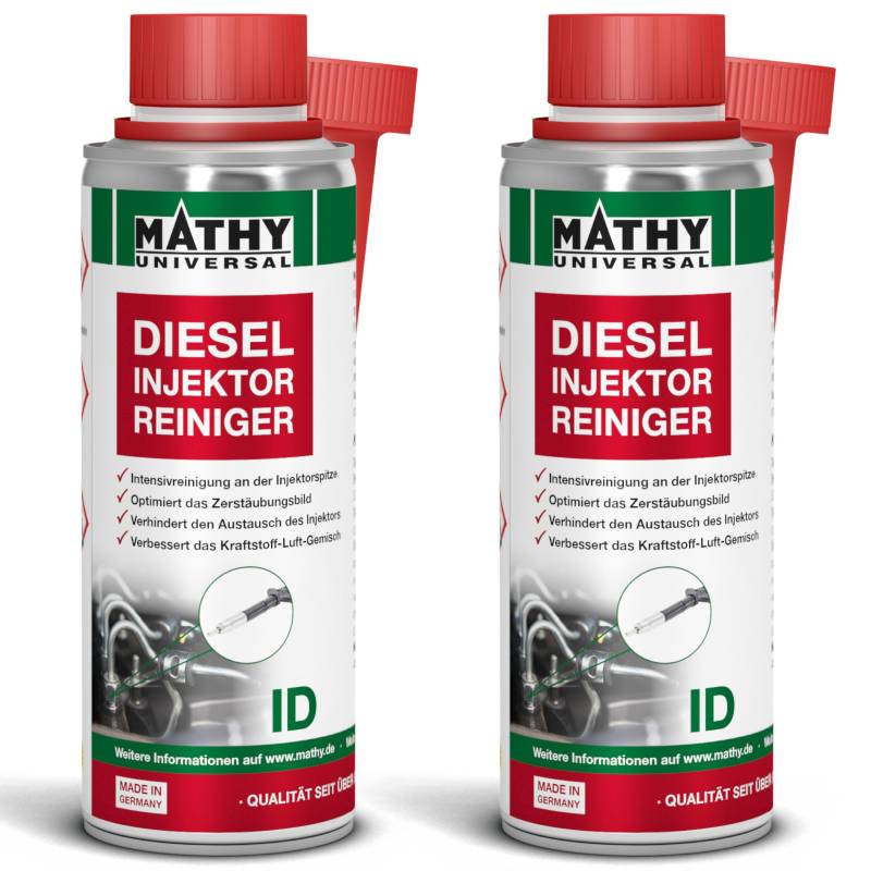 MATHY-ID Injektoren Reiniger Diesel (2 x 200 ml) - hochwirksames Diesel Additiv zur Reinigung der Einspritzdüsen im Dieselmotor - Injektor Reiniger von MATHY