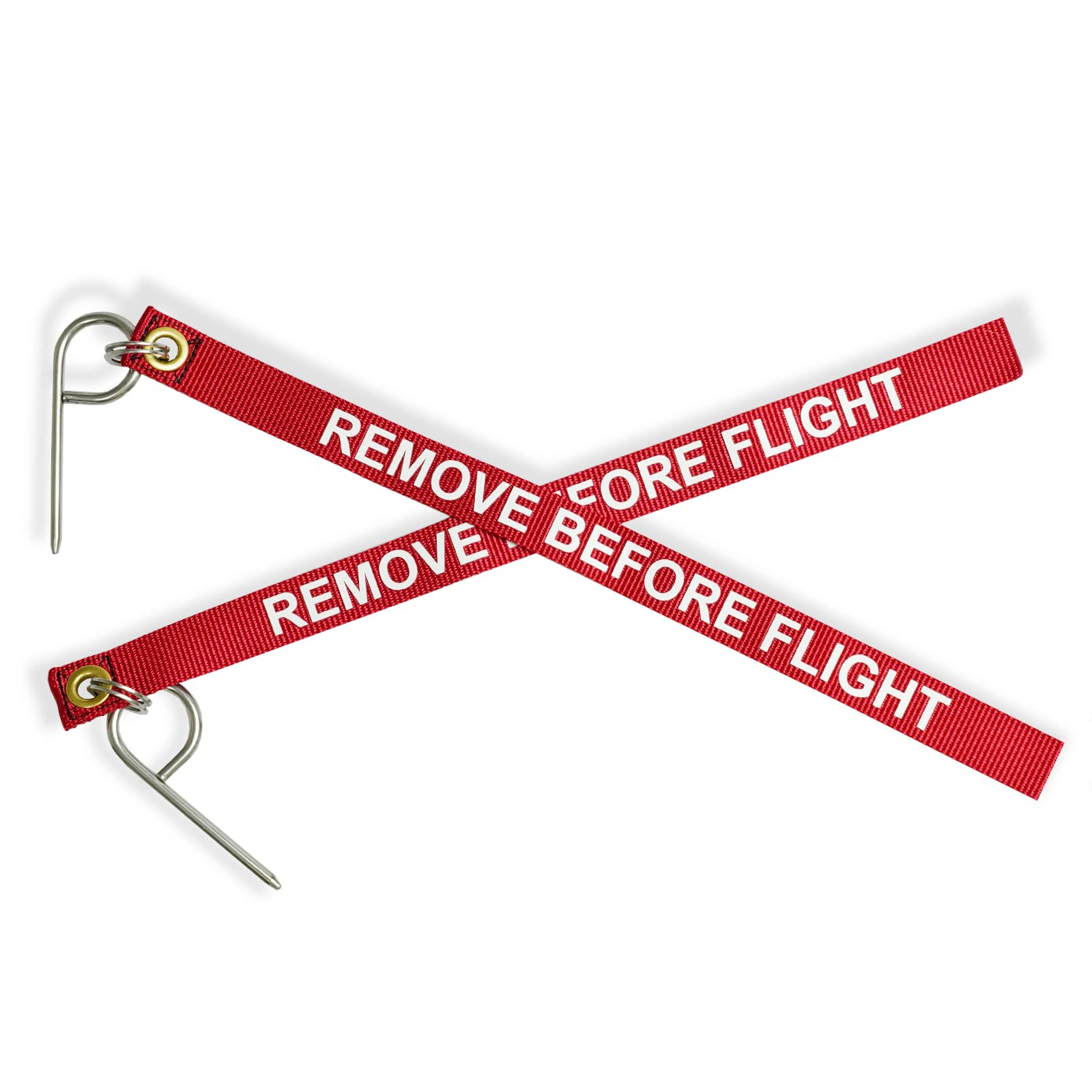 MAUHOSO Remove Before Flight Schlüsselanhänger, Regierungsausgabe, Militärüberschuss rot/weiß Schlüsselanhänger USA Luftwaffe Militär, 2 Packungen, 2-Pack von MAUHOSO