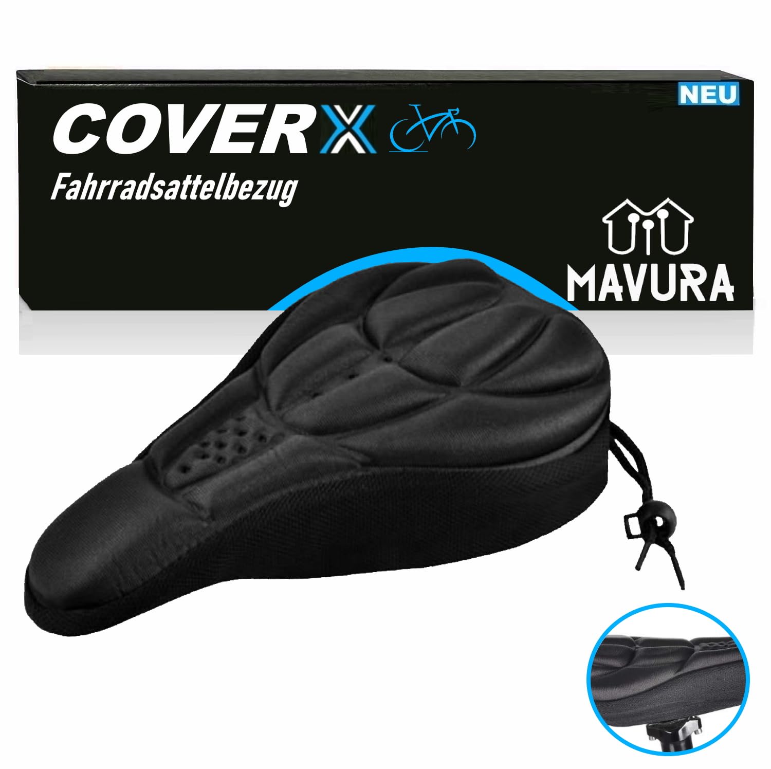 MAVURA COVERX Gelüberzug Sattelbezug Fahrradsattel Überzug Sattel von MAVURA