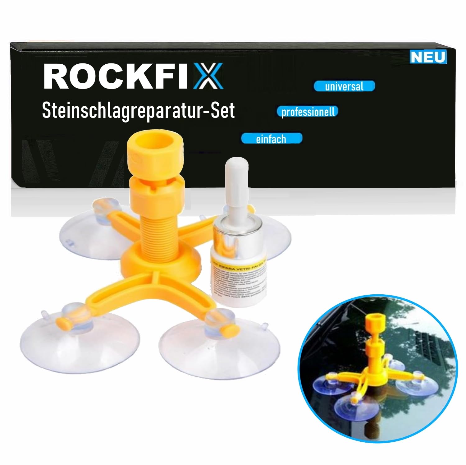 MAVURA ROCKFIX Windschutzscheiben Reparatur Set Steinschlagreparatur Kit Steinschlag Reparatur Frontscheibe Repair von MAVURA