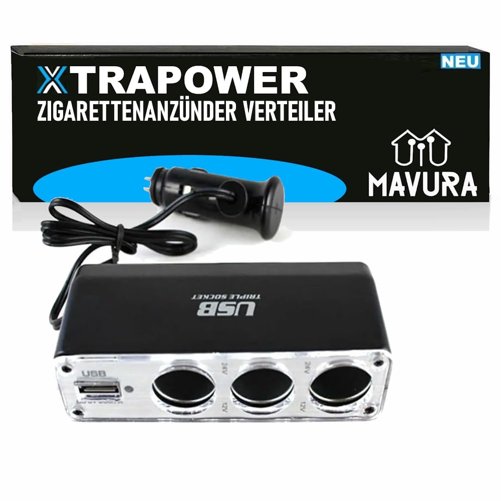 Zigarettenanzünder-Verteiler XTRAPOWER Zigarettenanzünder Verteiler Auto 12V/24V KFZ von MAVURA